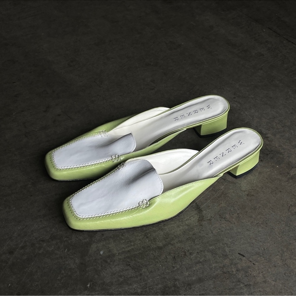 Werner Lime and White Women's Mules